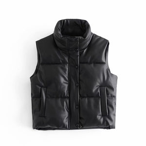 Puffy Leather Vest