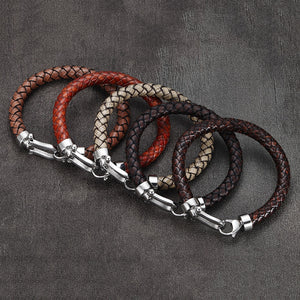 Genuine Leather Horseshoe Bracelet - Exito Ax