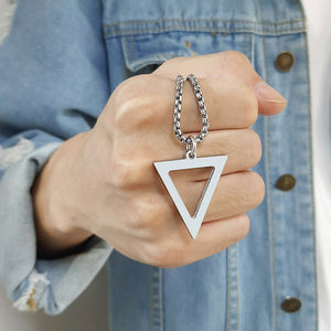 Vnox Retro Hollow Cube Pendant for Men Stainless Steel Square Vintage Necklace Punk Geometric Collier 24" Chain - Exito Ax